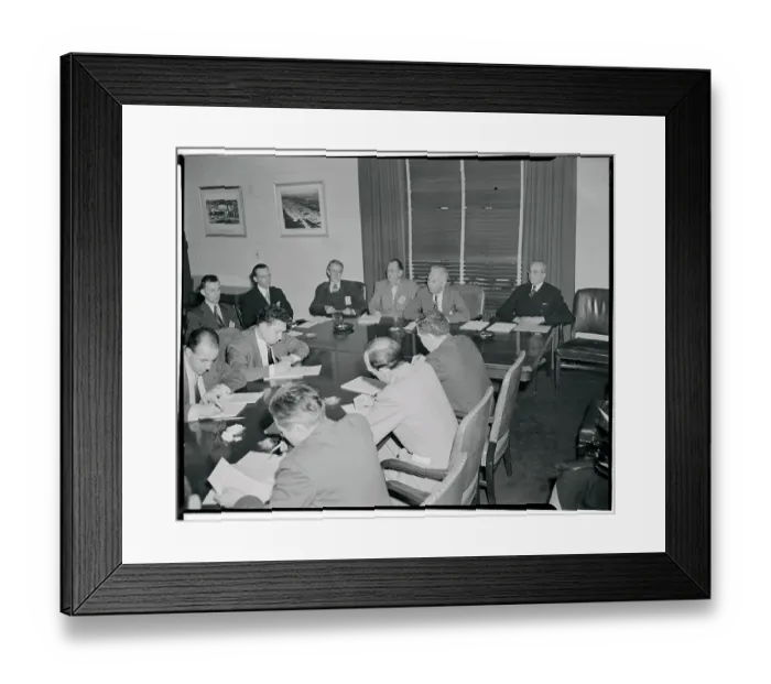 Framed Print : Atomic Energy Members Attending Meeting Framed Print : Atomic Energy Members Attending Meeting