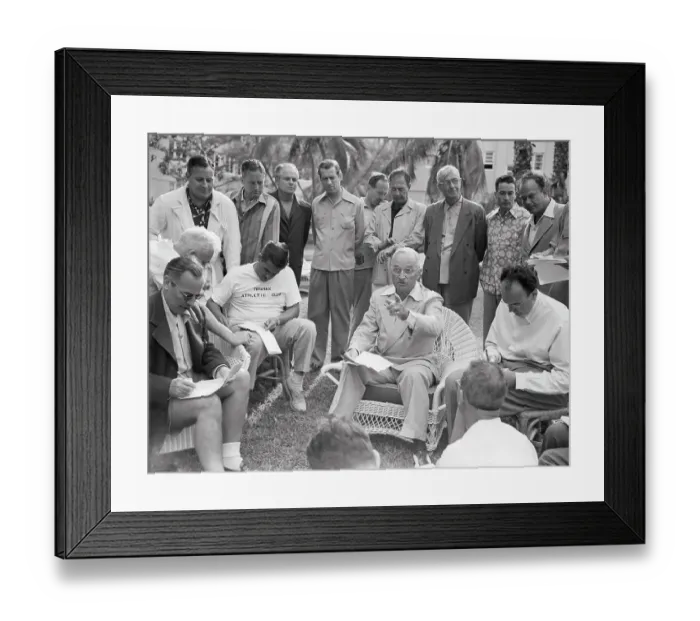 Framed Print : President Truman Holding Press Conference Framed Print : President Truman Holding Press Conference
