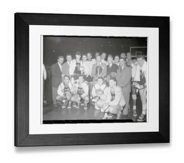 Framed Print : City College Basketball Teammates Posing Together Framed Print : City College Basketball Teammates Posing Together