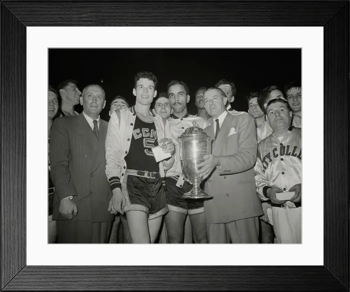 Framed Print : Basketball Players and Trophy Framed Print : Basketball Players and Trophy