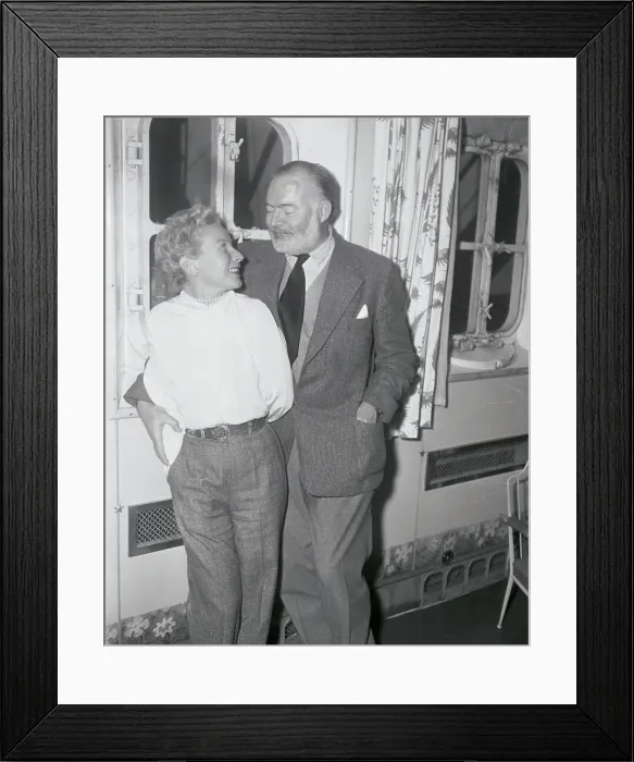 Framed Print : Ernest Hemingway with His Wife Framed Print : Ernest Hemingway with His Wife