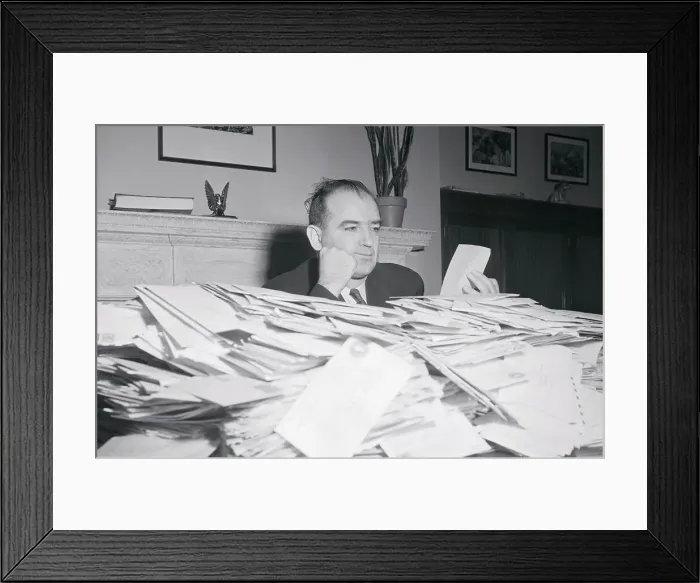 Framed Print : Joseph McCarthy Reading Tons of Letters Framed Print : Joseph McCarthy Reading Tons of Letters