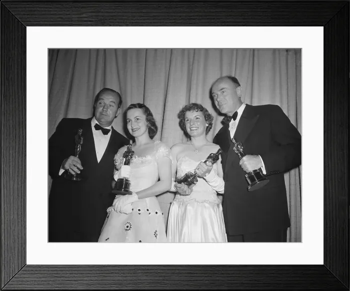 Framed Print : Actors Holding Academy Award Trophies Framed Print : Actors Holding Academy Award Trophies