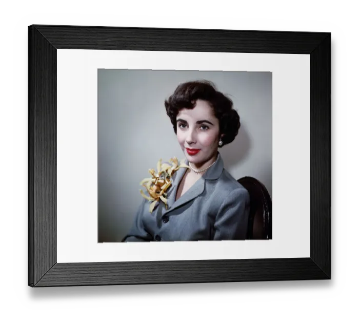 Framed Print : Elizabeth Taylor Wearing Corsage Framed Print : Elizabeth Taylor Wearing Corsage