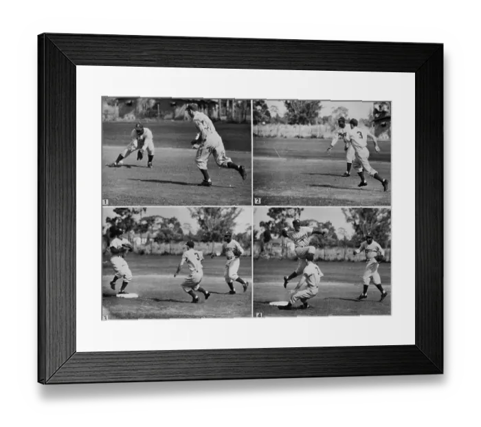 Framed Print : Jackie Robinson and Pee Wee Reese Performing a Double Play Framed Print : Jackie Robinson and Pee Wee Reese Performing a Double Play