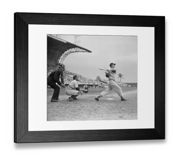 Framed Print : Ted Williams Hits a Home Run Framed Print : Ted Williams Hits a Home Run