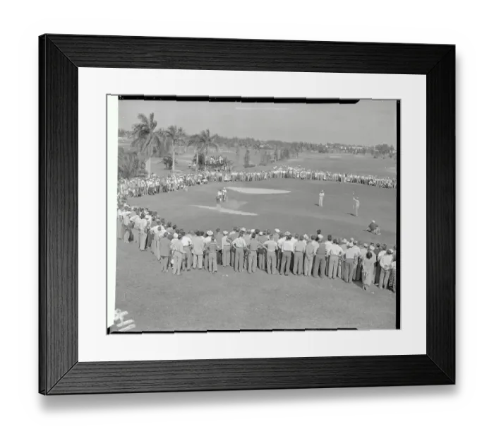 Framed Print : Sam Snead Blasting Out of Sand Trap at Miami Beach