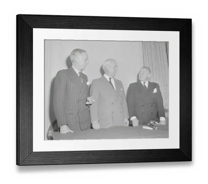 Framed Print : William Donovan and Affiliates at Press Conference Framed Print : William Donovan and Affiliates at Press Conference
