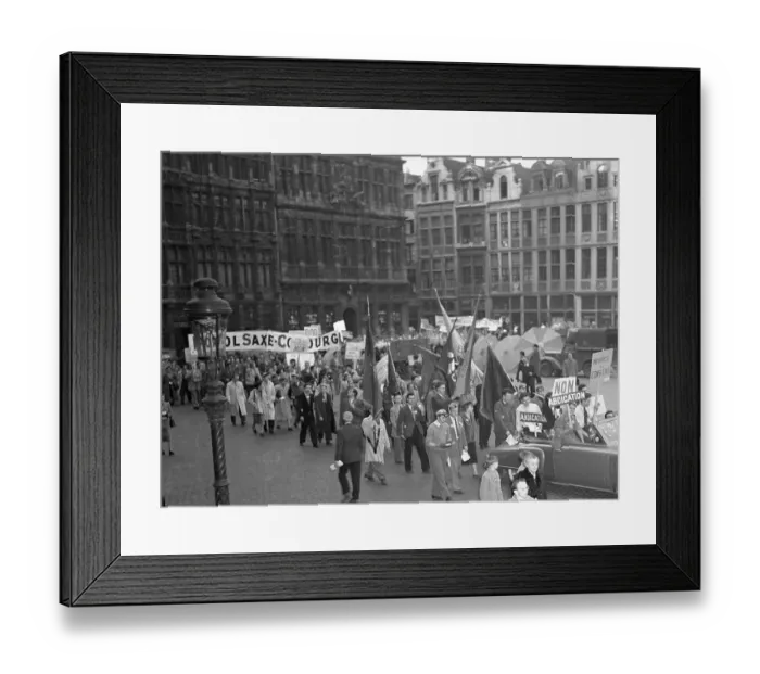 Framed Print : Protesters Against Leopold Carrying Signs in Brussels Framed Print : Protesters Against Leopold Carrying Signs in Brussels