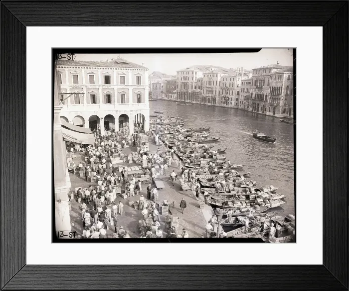 Framed Print : Aerial View of Gondolas on Shore Framed Print : Aerial View of Gondolas on Shore