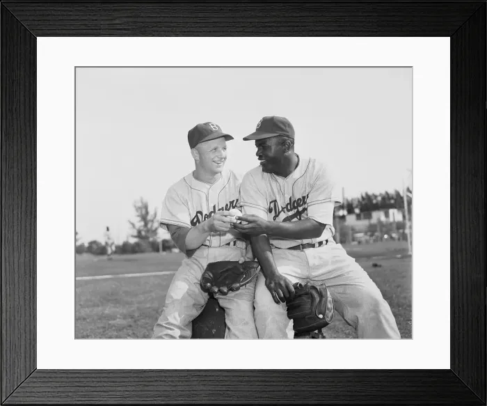 Framed Print : Jackie Robinson with Bobby Morgan Framed Print : Jackie Robinson with Bobby Morgan