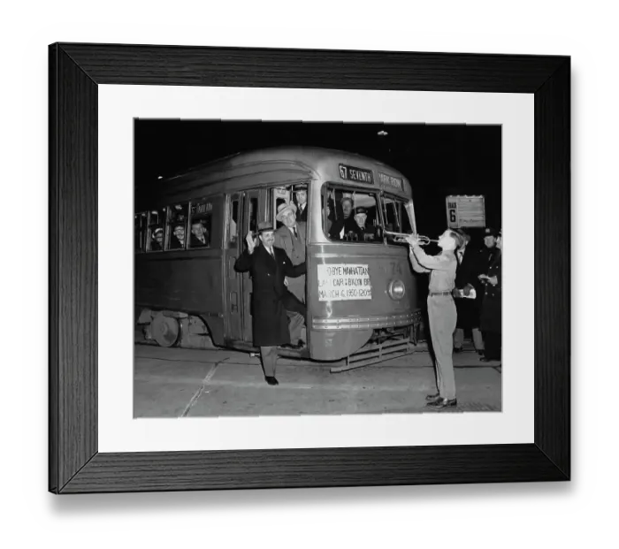 Framed Print : Trolley No 1074 Leaves For Final Journey Framed Print : Trolley No 1074 Leaves For Final Journey