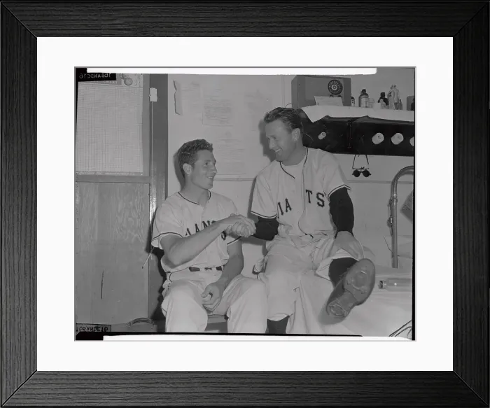 Framed Print : Jack Kramer and Bobby Thomson Shaking Hands Framed Print : Jack Kramer and Bobby Thomson Shaking Hands