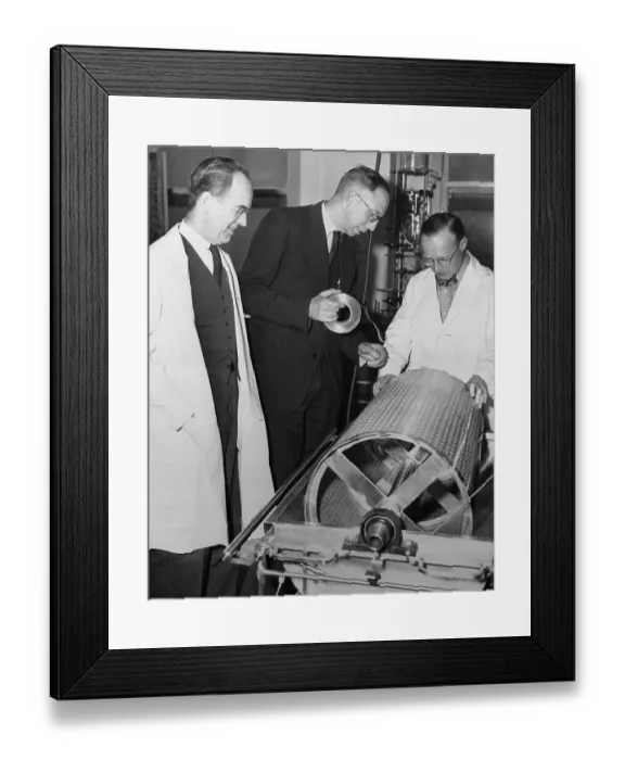 Framed Print : Medical Inventor With Inspectors of His Invention Framed Print : Medical Inventor With Inspectors of His Invention