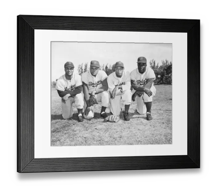 Framed Print : Four Brooklyn Dodgers in 1950