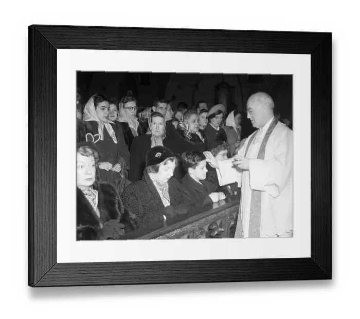 Framed Print : Reverend Placing Ashes On Foreheads