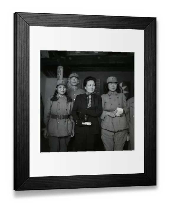 Framed Print : Madame Chiang Kai-shek with Chinese Nationalist Soldiers Framed Print : Madame Chiang Kai-shek with Chinese Nationalist Soldiers