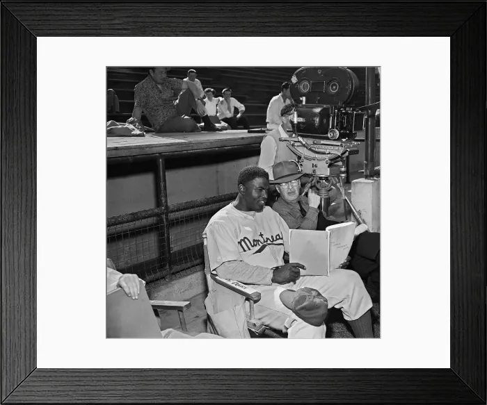 Framed Print : Jackie Robinson Reading Script with Al Green