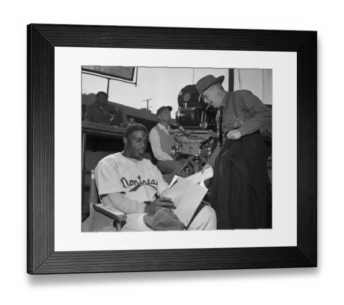 Framed Print : Jackie Robinson Reading Script with Al Green Framed Print : Jackie Robinson Reading Script with Al Green