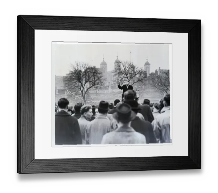 Framed Print : Speaker Addresses Crowd On Tower Hill Framed Print : Speaker Addresses Crowd On Tower Hill