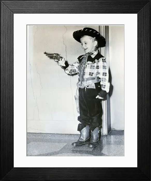 Framed Print : Child Dressed as a Cowboy Framed Print : Child Dressed as a Cowboy