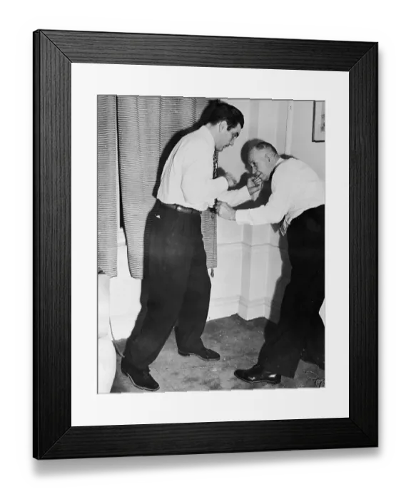 Framed Print : Joey Maxim Demonstrating Knockout Punch Framed Print : Joey Maxim Demonstrating Knockout Punch