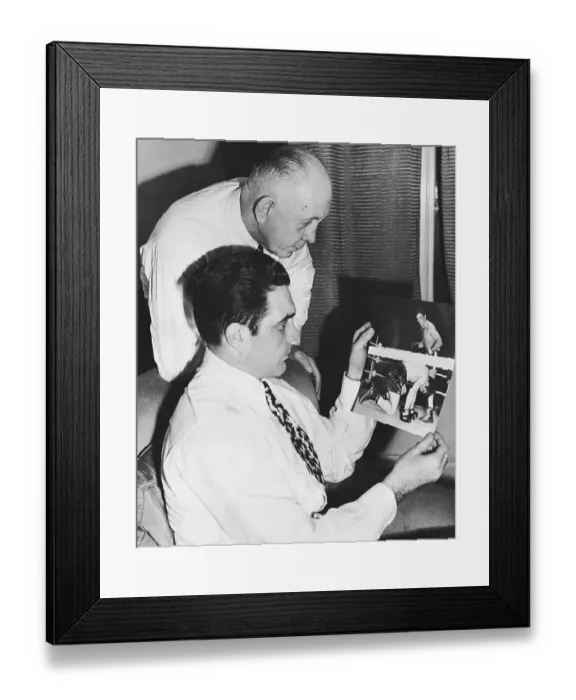 Framed Print : Kearns and Maxim Looking Over Fight Photo Framed Print : Kearns and Maxim Looking Over Fight Photo