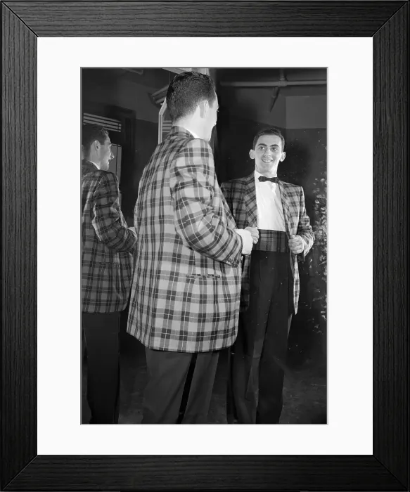 Framed Print : Man Wearing Tartan Dinner Jacket Framed Print : Man Wearing Tartan Dinner Jacket