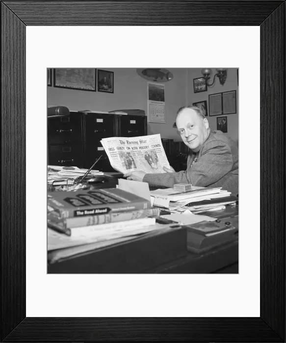 Framed Print : Sen. Karl Mundt Reading Hiss Verdict Framed Print : Sen. Karl Mundt Reading Hiss Verdict