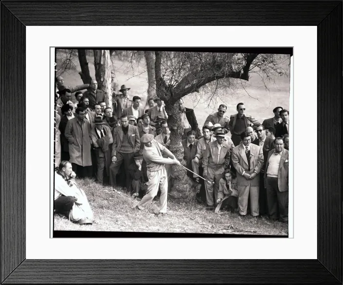 Framed Print : Ben Hogan Swinging in Game
