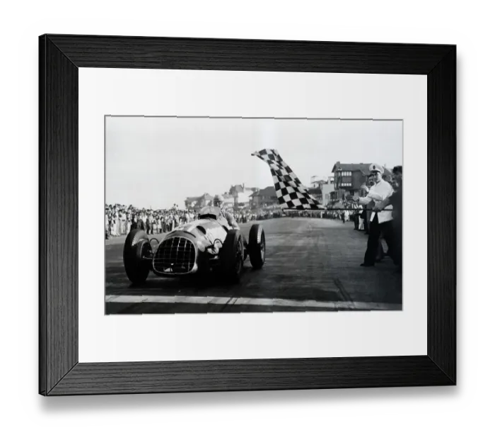 Framed Print : Ascari Getting Checkered Flag