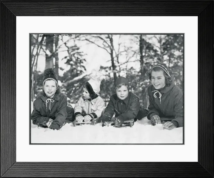 Framed Print : Princesses Playing in the Snow Framed Print : Princesses Playing in the Snow