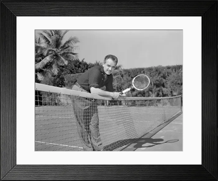 Framed Print : Prince Rainier Holding Tennis Racket Framed Print : Prince Rainier Holding Tennis Racket