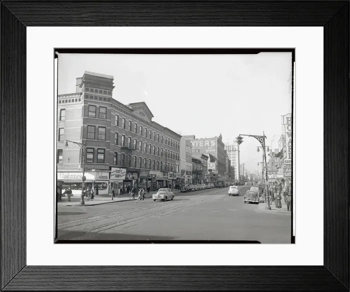 Framed Print : 125th Street and Lenox Avenue Looking West in Harlem Framed Print : 125th Street and Lenox Avenue Looking West in Harlem