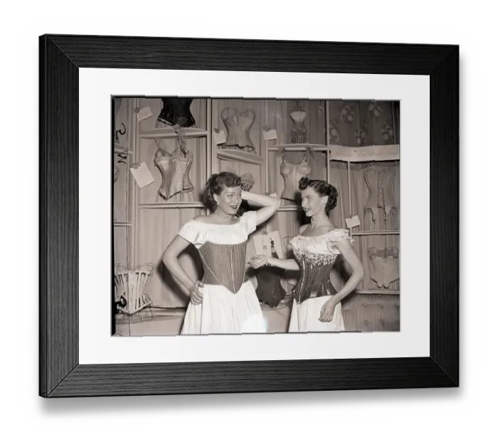 Framed Print : Women Model Corsets at Corset Museum Framed Print : Women Model Corsets at Corset Museum