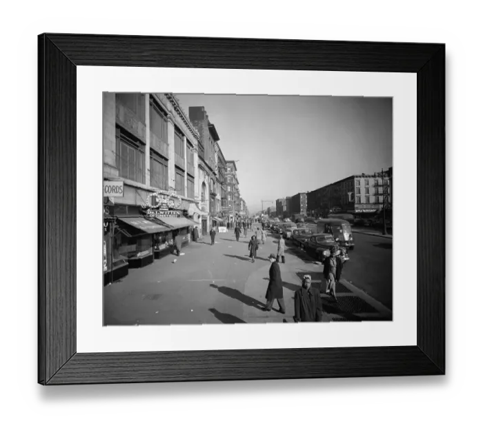Framed Print : 125th Street and Lenox Avenue Looking North in Harlem Framed Print : 125th Street and Lenox Avenue Looking North in Harlem