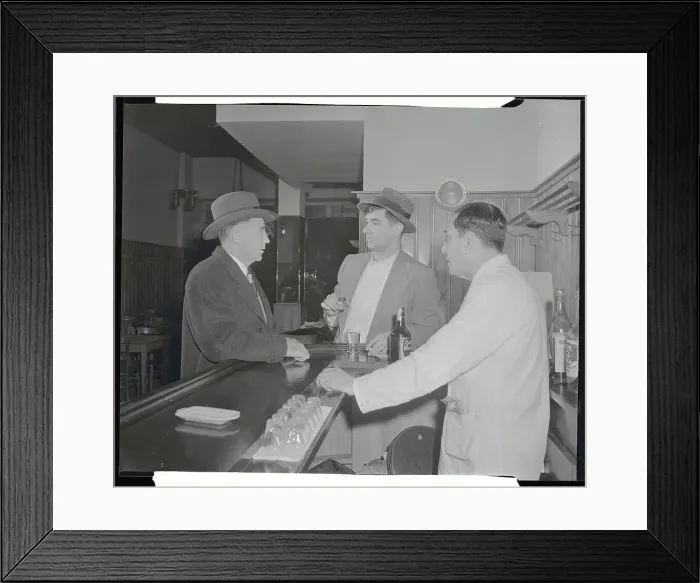 Framed Print : Men Talking at Bar Framed Print : Men Talking at Bar
