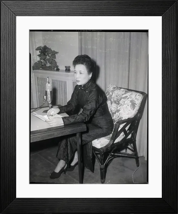 Framed Print : Mme. Chiang Kai-Shek Seated @ Microphone Framed Print : Mme. Chiang Kai-Shek Seated @ Microphone