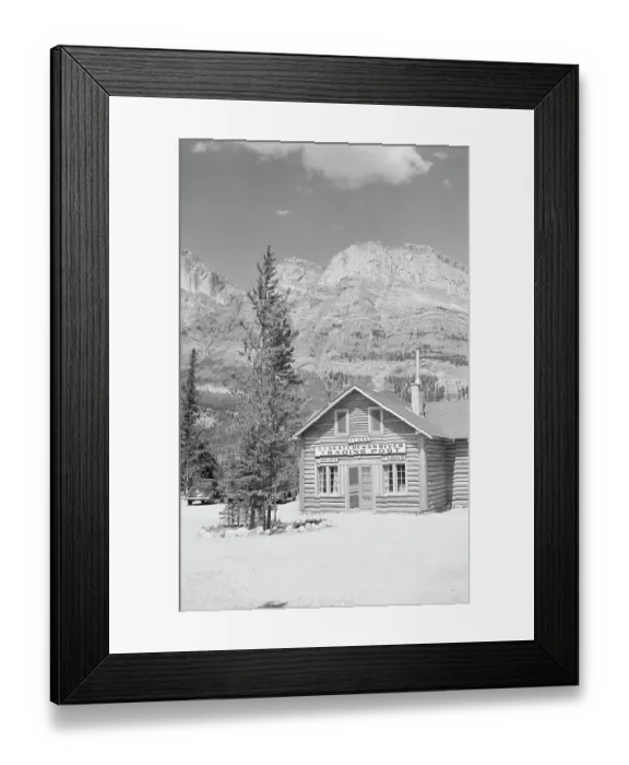 Framed Print : Trading Post near Tree Lined Mountains Framed Print : Trading Post near Tree Lined Mountains