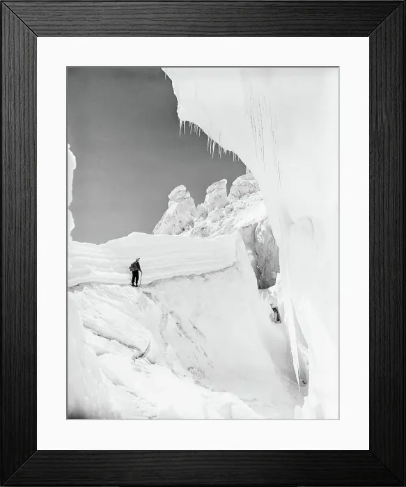 Framed Print : Hiker on Glacier Framed Print : Hiker on Glacier