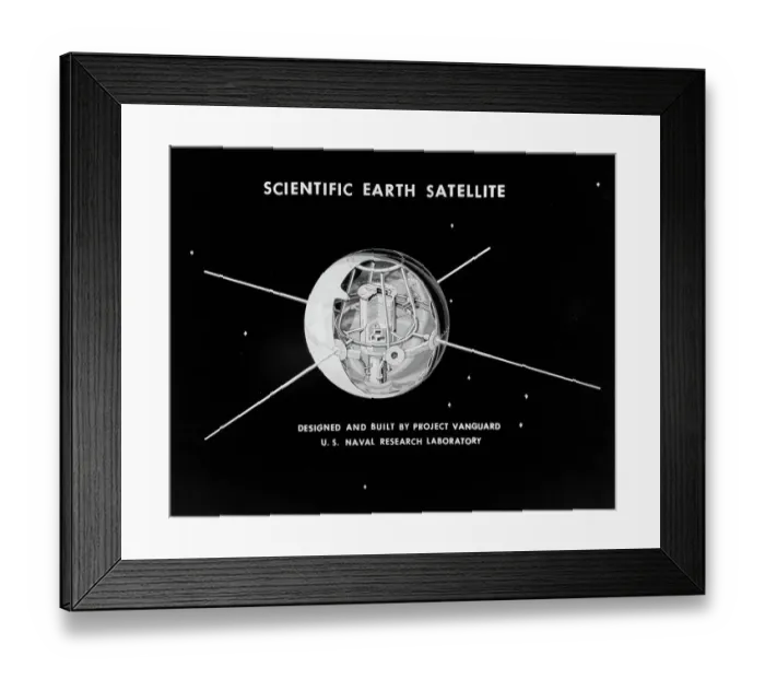 Framed Print : Illustration of Vanguard Satellite Framed Print : Illustration of Vanguard Satellite