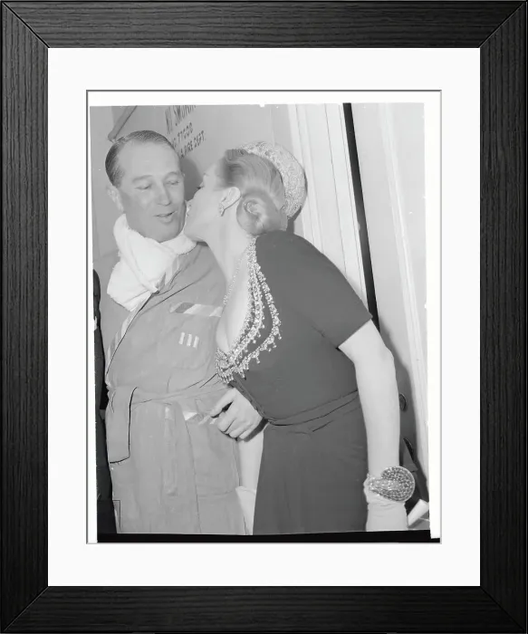 Framed Print : Maurice Chevalier and Marlene Dietrich in Fond Moment Framed Print : Maurice Chevalier and Marlene Dietrich in Fond Moment