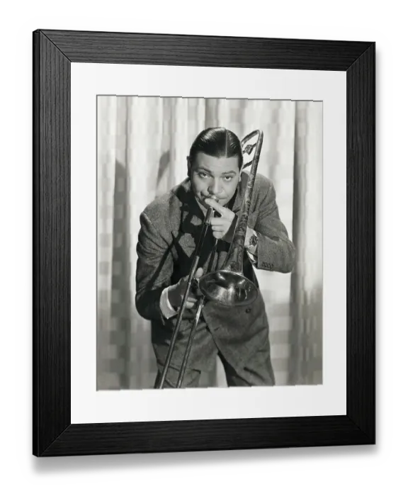 Framed Print : Trombonist Jack Teagarden Playing Instrument Framed Print : Trombonist Jack Teagarden Playing Instrument