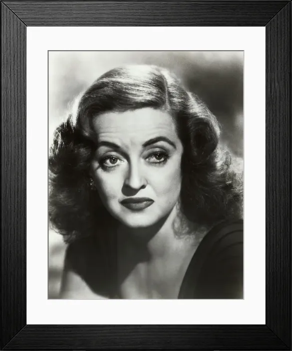 Framed Print : Actress Bette Davis With Pensive Facial Expression Framed Print : Actress Bette Davis With Pensive Facial Expression