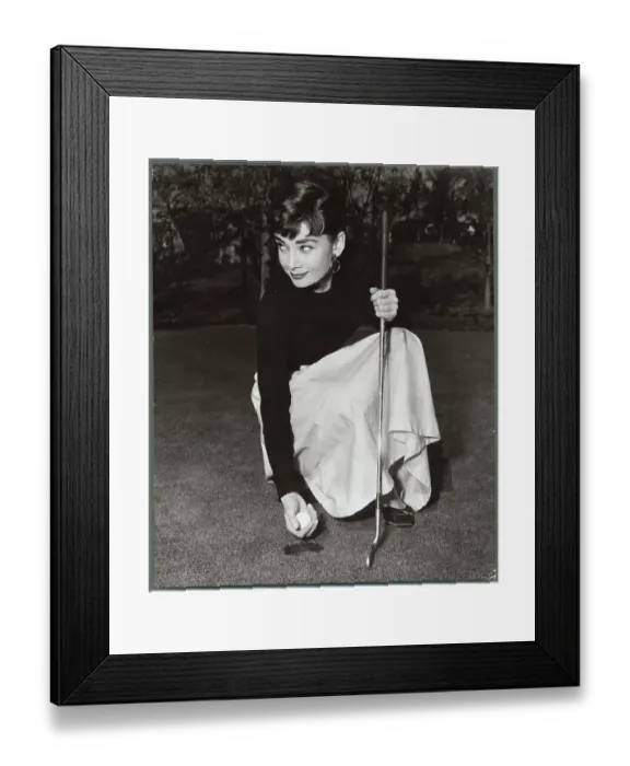 Framed Print : Audrey Hepburn Playing Golf Framed Print : Audrey Hepburn Playing Golf