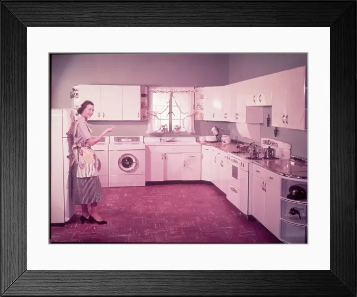 Framed Print : 1950s Kitchen Interior