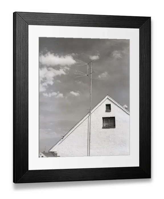 Framed Print : Television Antenna On Top Of House Framed Print : Television Antenna On Top Of House