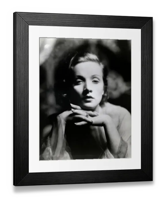 Framed Print : Marlene Dietrich Portrait W / Chin on Hand
