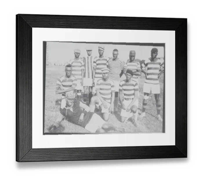 Framed Print : Liberian Football Team Posing Together Framed Print : Liberian Football Team Posing Together