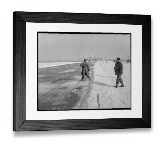 Framed Print : General Ridgway Watching Plane Take off Framed Print : General Ridgway Watching Plane Take off